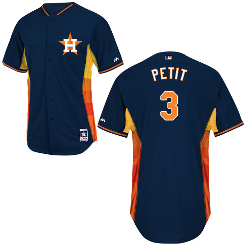 Gregorio Petit #3 MLB Jersey-Houston Astros Men's Authentic 2014 Cool Base BP Navy Baseball Jersey